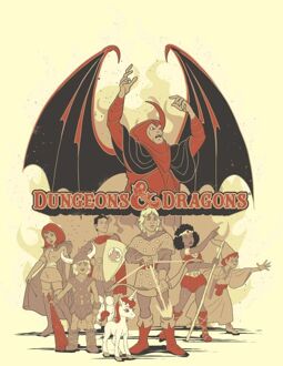 Dungeons & Dragons D&D Cartoon The Party Unisex T-Shirt - Wit Vintage Wash - XL - White Vintage Wash