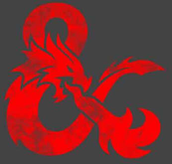 Dungeons & Dragons Distressed Red Ampersand Women's Cropped T-Shirt - Zwart Acid Wash - XXL