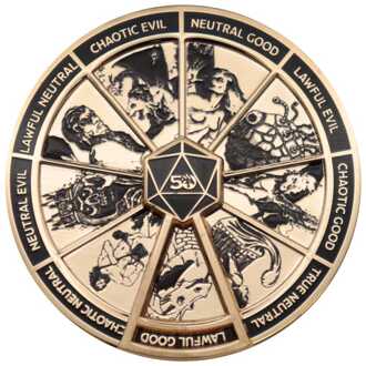 Dungeons & Dragons Gold Coloured Alignment Spinner Pin Badge