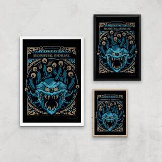 Dungeons & Dragons Monster Manual Giclee Art Print - A4 - Black Frame