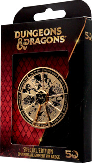 Dungeons & Dragons Pin Badge Alignment Spinner 24k Gold Plated Limited Edition