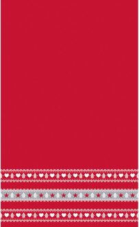 duni 2x stuks kerst thema papieren tafelkleden/tafellakens scandinavisch 138 x 220 cm - Tafellakens Multikleur