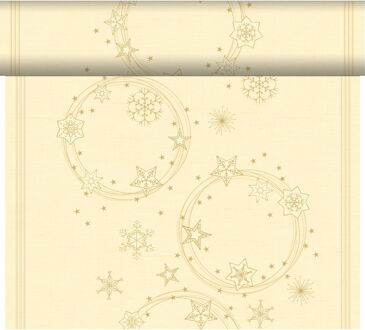 duni 3-in-1 Xmas Star Shine Cream 40x480cm beige