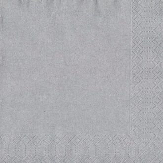 duni 60x Zilveren servetten 33 x 33 cm