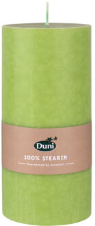 duni Blad groene cilinderkaarsen/ stompkaarsen 15 x 7 cm 50 branduren