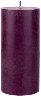 duni cilinderkaarsen/stompkaarsen - paars - 15 x 7 cm - 50 branduren - geurloze kaarsen