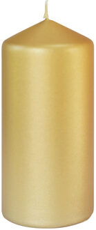 duni Gouden cilinderkaarsen/ stompkaarsen 15 x 7 cm 52 branduren - Mat goud