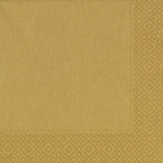 Duni Gouden tafel servetten - 40x stuks - 33 x 33 cm - Thema glitter and glamour Goudkleurig