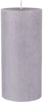 duni Grijze cilinderkaarsen/ stompkaarsen 15 x 7 cm 50 branduren - Grijs