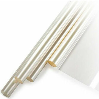 duni Inpakpapier/cadeaupapier - 3x - transparant folie - rollen - 400 x 70 cm - bloemen plastic