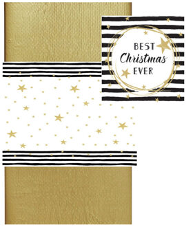 duni Kerst thema tafel set met sterretjes goud