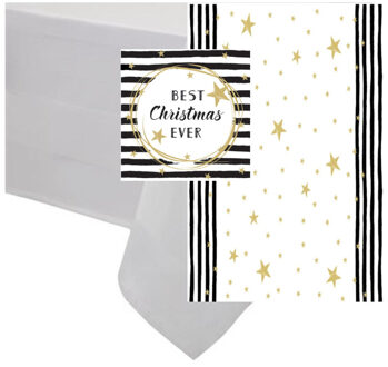 duni Kerst thema tafel set met sterretjes wit