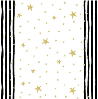 duni Kerst thema tafellopers/placemats met sterretjes 40 x 480 cm