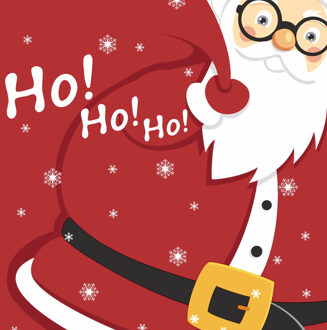 duni Kerstservetten - 20x - kerstman - Ho Ho Ho - 33 x 33 cm - 3 laags