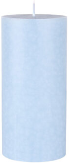 duni Lichtblauwe cilinderkaarsen/ stompkaarsen 15 x 7 cm 50 branduren - Lichtblauw