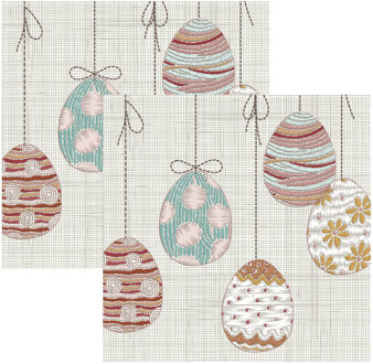 duni Paas thema servetten Crafted Easter - 40x - paasei print - 33 x 33 cm - feestservetten - Paasontbijt