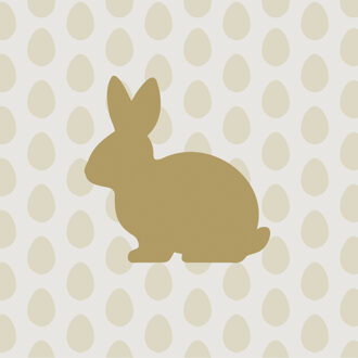 duni Paas thema servetten Golden bunny - 20x - Pasen print - 33 x 33 cm - feestservetten - Paasontbijt