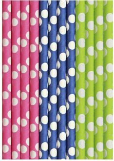 duni Papieren Rietjes Cocktail Dots 25st verschillende