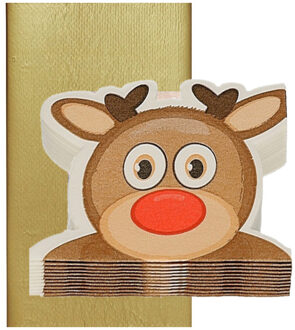 duni Papieren tafelkleed/tafellaken goud inclusief kerst servetten