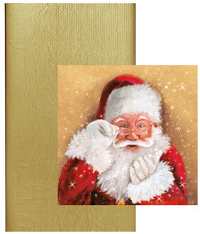 duni Papieren tafelkleed/tafellaken goud inclusief kerst servetten