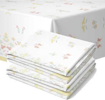 duni Pasen tafelkleed / tafellaken - 2x - Ornament Easter - Paas print - 138 x 220 cm - papier - paa