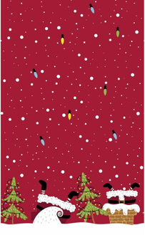 duni Rode kerst thema tafellakens/tafelkleden met kerstman 138 x 220 cm