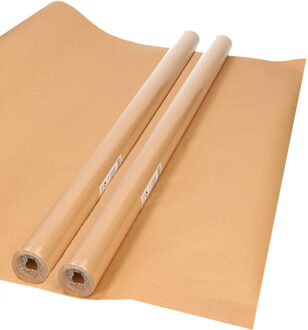 duni rol Kaftpapier/verzendpapier rol - 1x - 500 x 70 cm - bruin - 80 grams kwaliteit