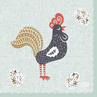 duni Servetten Easter Morning 24x24cm blauw