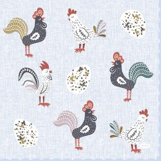 duni Servetten Easter Morning 33x33cm blauw