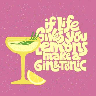 duni Servetten Gin & Tonic 24x24cm roze