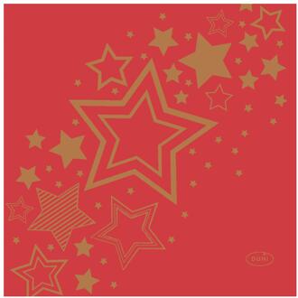 duni Servetten Holiday Star Red 24x24cm rood