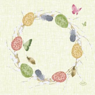 duni Servetten Joyful Spring 33x33cm geel