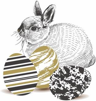 duni Servetten Marbled Eggs 33x33cm bruin