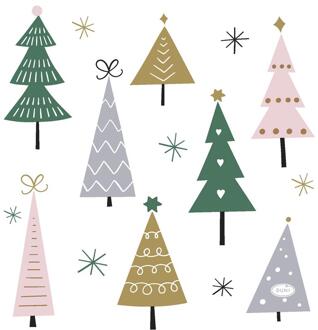 duni Servetten Noel Trees 33x33cm multi