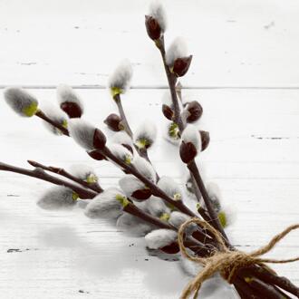 duni Servetten Wild Willow 33x33cm wit