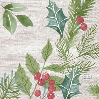 duni Servetten Winter Greenery 24x24cm multi