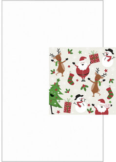 duni Tafelkleed met servetten kerst thema wit - Tafellakens Multikleur