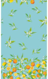duni Tafellaken Lemon Tree 138x220cm blauw
