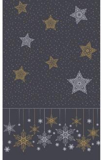 duni Tafellaken Snowstars Black 138x220 zwart