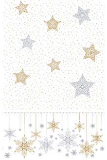 duni Tafellaken Snowstars White 138x220 wit