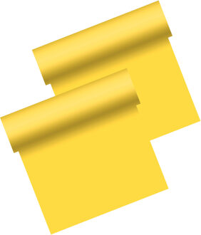 duni tafelloper - 2x - papier - geel- 480 x 40 cm