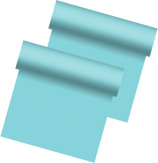 duni tafelloper - 2x - papier - lichtblauw - 480 x 40 cm