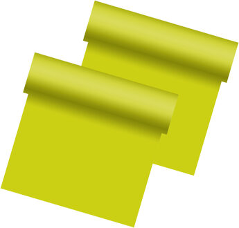 duni tafelloper - 2x - papier - limegroen - 480 x 40 cm