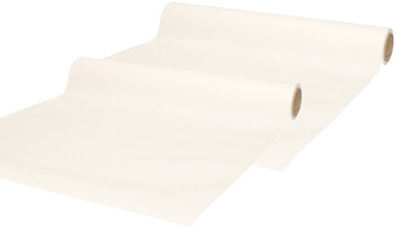 duni tafelloper - 2x - papier - wit - 480 x 40 cm