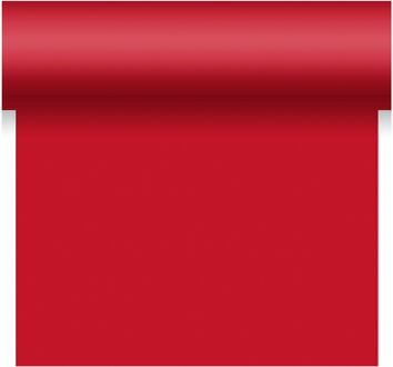 duni tafelloper - papier - rood - 480 x 40 cm - Tafellopers/placemats