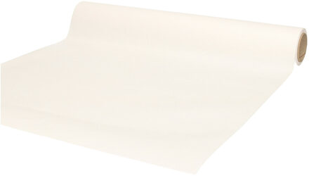 duni tafelloper - papier - wit - 480 x 40 cm - Tafellopers/placemats