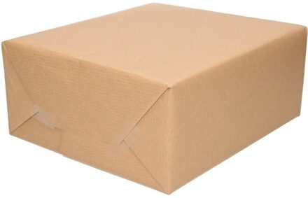 duni Voordeelset van 4x stuks inpakpapier/cadeaupapier kraft bruin rollen 500 x 70 cm - Hobby kraftpapier - Cadeauverpakking kadopapier