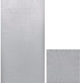 duni Zilveren tafeldecoratie set tafelkleed/servetten