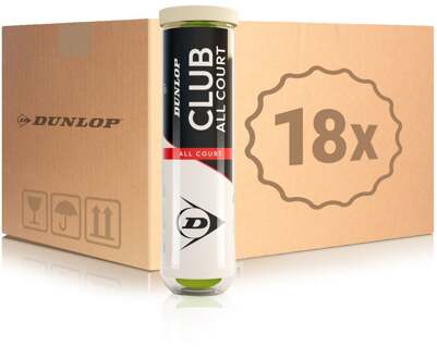 Dunlop 18x verpakking 4 stuks Club All Court geel - nosize