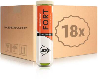 Dunlop 18x verpakking 4 stuks Fort Clay Court geel - nosize